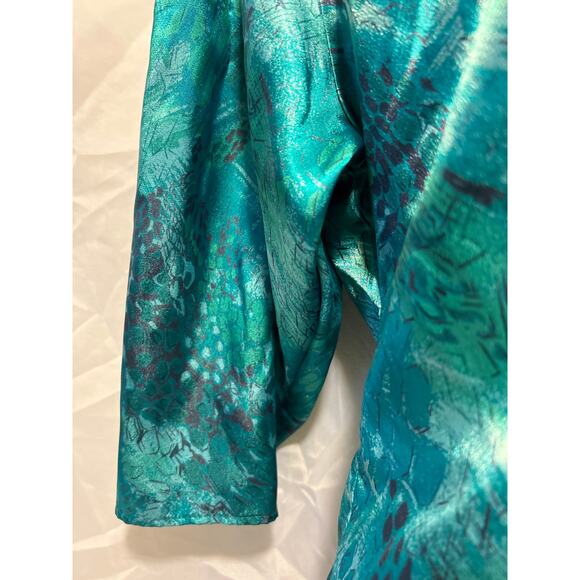 Vintage Aqua Green Silk Blouse, Sitting Pretty of California, USA, Women’s M - Picture 4 of 7